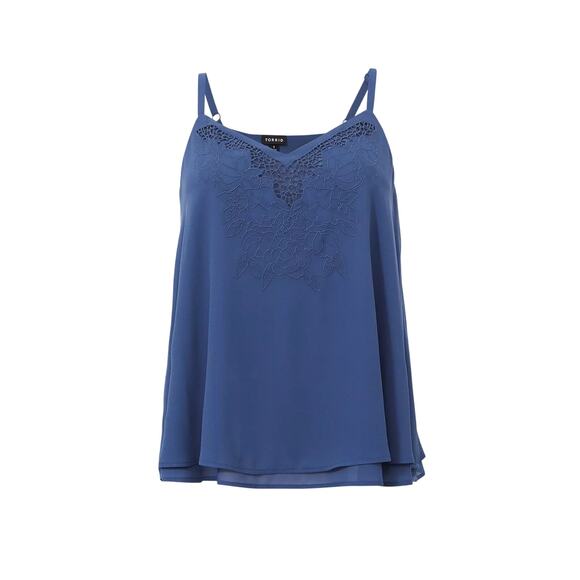 Torrid Sophie Chiffon Embroidered Swing Cami - Blue - Size 4X - Picture 1 of 10